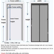 Screen Door Mesh, Patio Door Air Fresh Magnetic Screen Door for Easy Install Remove, Instant Installation Upgraded Durable, Kid Pet Friendly