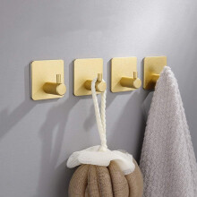 Stylish Adhesive Hooks, Self Adhesive Stainless Steel Wall Hooks, Waterproof and Strong Adhesion for Towels, Decorative Hooks for Smooth Surfaces,