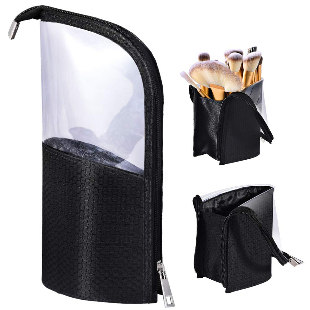 Artist's Essential: Stand-up Foldable Makeup Cup, Eco-friendly Travel Makeup Brush Holder, Portable & Dustproof (Ideal for On-the-Go)