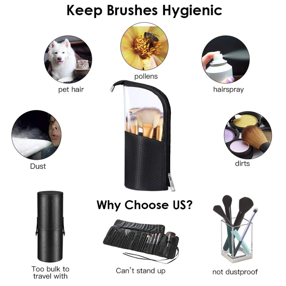 Makeup Artist's Dream Accessory: Eco-Friendly Travel Makeup Brush Holder, Stand-up Foldable Makeup Cup for Brushes, Compact and Dustproof (Travel