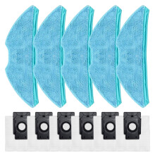 Für das MEDION X50 SW MD 2004 Robot Vacuum Mop Pad and Dust Bag Set 5 Mopp-Tücher und 6 Staubbeutel für effiziente Reinigung