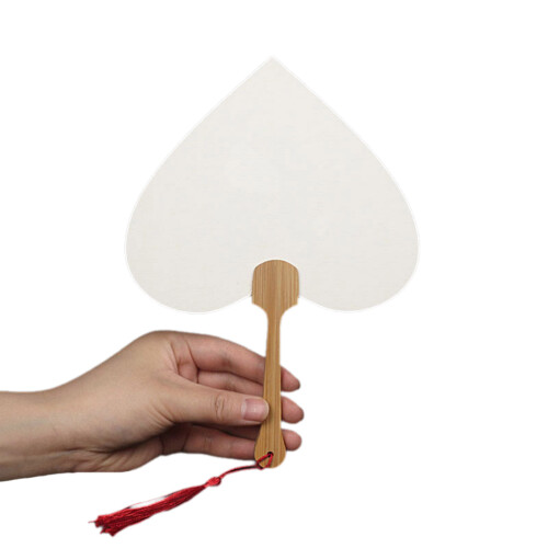 Éventail chinois en papier de riz, pour bricolage,-mini coeurs