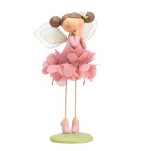 Resins Craft Standing Long Leg Girl Statue-Purple large flower