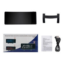 Réveil numérique avec affichage LED de Projection rotatif,