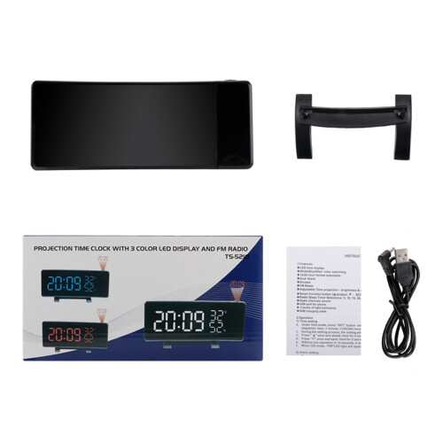 Réveil numérique avec affichage LED de Projection rotatif,