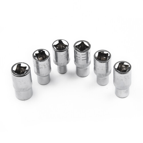 6 stuks 1/4 inch ster-schroevendraaier bit dopsleutelkop E4 E5 E6 E7 E8 E10 koppel Vrouwelijke E-socket Tamperproof Star Bit Handgereedschap 1