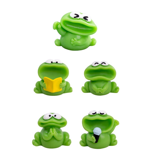 Figurines miniatures de grenouille en chœur à grande bouche, 5