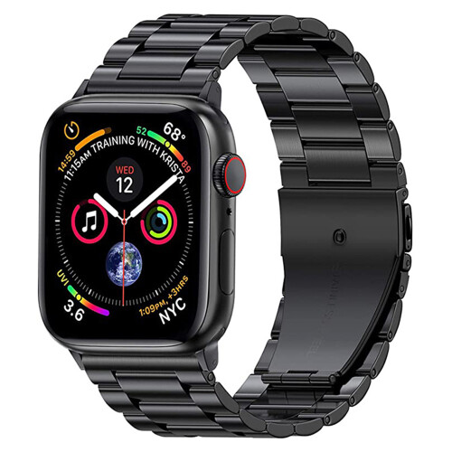Ρυθμιζόμενο μήκος λουριού συμβατό με το Apple Watch, εργονομικό μεταλλικό λουράκι από