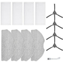 Reinigungseffizienzsteigerung mit Seitenbürsten-Filter-Mop-Tuch-Kit für ROPVACNIC S1 für Tipdiy G90 für Betboyles V75S