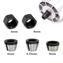 5 Stück: Trimmer-Chuck 6mm 6,35mm 8mm Collet-Chuck zum Gravieren, Trimmmaschinen, elektrische Fräsenklemme, Umwandlungs-Sleeve-Cartridge