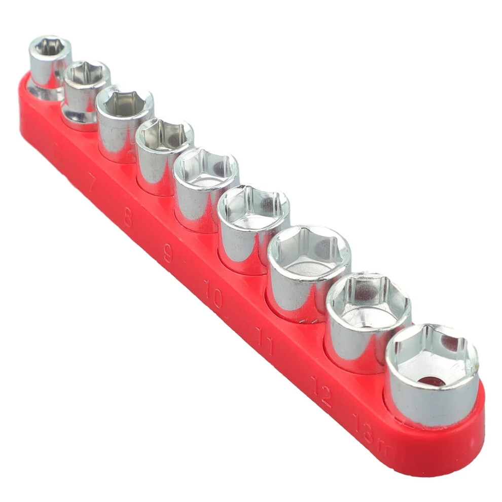 9Pcs 1/4In Drive 5Mm-13Mm Hex Bits Metric Socket-Wrench Head Sleeve Wrench Adapter Auto Repair Hand Tool Nut Removal-Tools 6935161469172