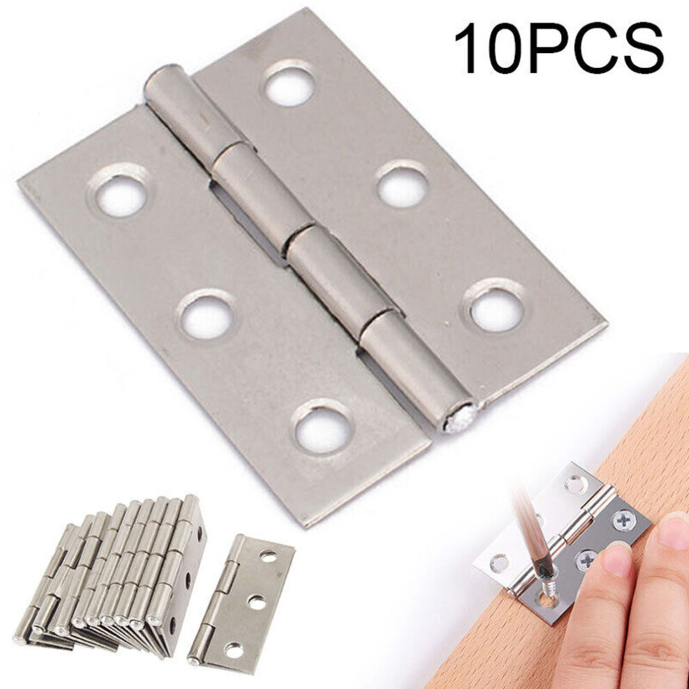 10 Pcs/Set Stainless Steel Door Hinges 2Inch Cabinet Hinge Connector Door Window Flat Hinges Bookcase Drawer Furniture Hardware 6935161420999