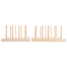 4Stk Küchen Holzregal Beige Aufbewahrung Teller Schüssel Organizer