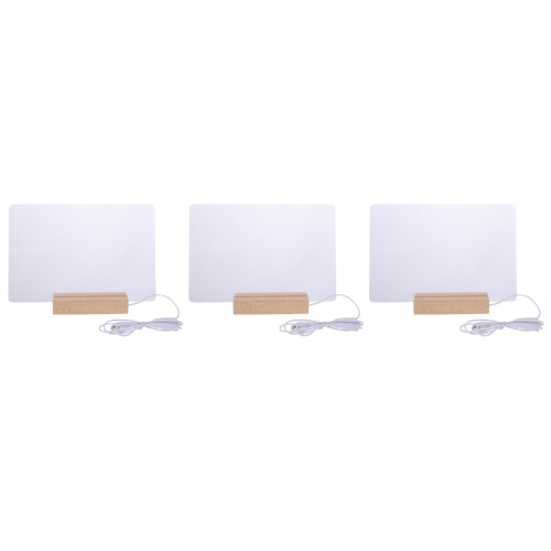 3Sets Acryl Mitteilungstafeln Mit , Abwischbar, Farbenfroh 1