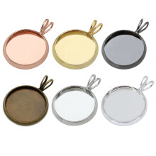20Stk Goldene Bezel Runden Anhängertrays DIY Schmuck Handwerk Zubehör
