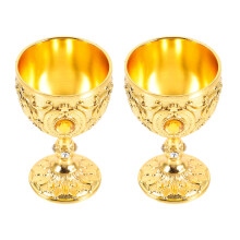 10Ud Goblets Metálicos Dorados Estilo Vintage Para