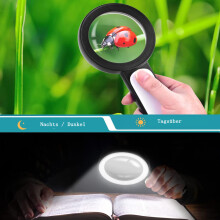 Handlupe, ergonomisches Design mit asphärischer Linse für kristallklare Bilder, perfektes Geschenk für Senioren, Sehbehinderte und Kinder.
