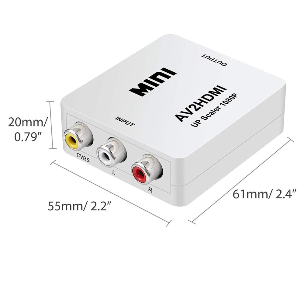 Audio Video Bridge, Av To Hdmi Converter With High-Quality Chip For Uninterrupted Work, Wide Compatibility With Support Pal/Ntsc For Your Tv Pc Ps3 9169997030269