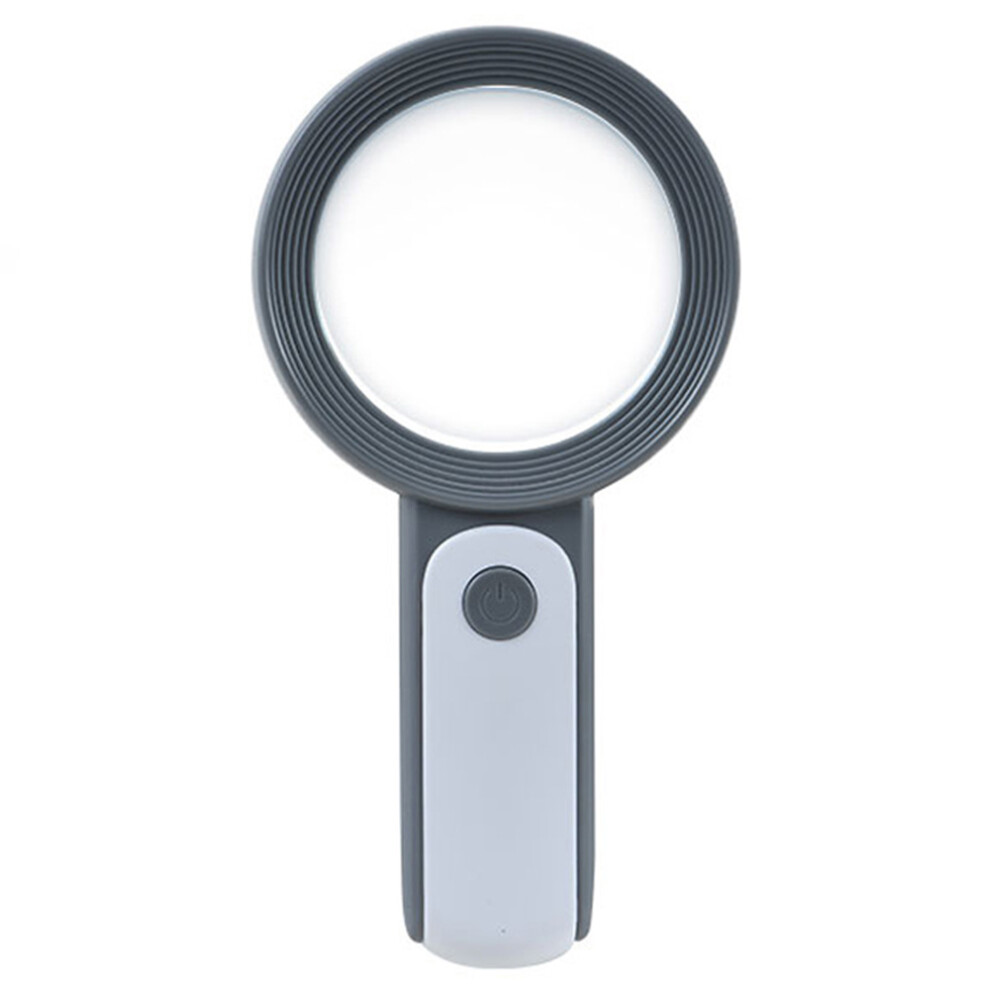 Illuminated Magnifying Glass, Ultra Bright LED Adjustable Lighting Modes Ergonomic Rechargeable Magnifier for Elderly Reading Fine Details, Portable