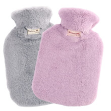Termofor z szerokim otworem, łagodzący ból menstruacyjny i bóle mięśni, 2 litry, ekologiczny, gumowy design, ukośny wzór w paski
