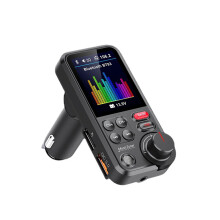 Innovative Car Companion: Bluetooth FM Transmitter, Hands-Free Calls, TFT Color Display, 3 USB Ports, Music Playing, AUX Input, QC3.0 Charging,