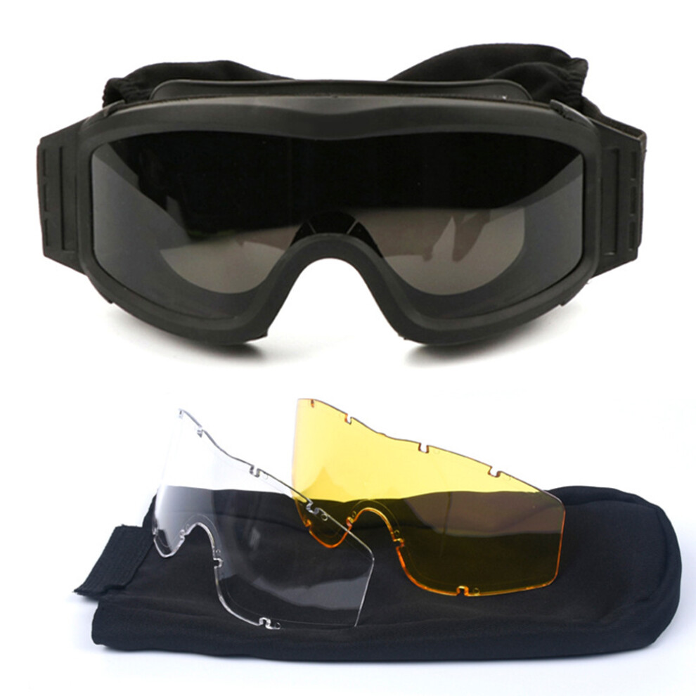 Tactical Goggle With Polarized Lenses, Anti-Fog Impact Resistant Polycarbonate Lens Safety Eyewear, Uv Protection Shatterproof Lens For Outdoor 9448196733608