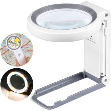 Stojanová lupa, zväčšenie 30x10x s jasnými LED svetlami, skladacia pre jednoduché skladovanie, ideálna pre seniorov na čítanie, mince,