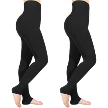 Termiske varme leggings til kvinder, fleeceforede leggings med 4-vejs stræk og super strækbart stof, højtaljet numseløftdesign, let og