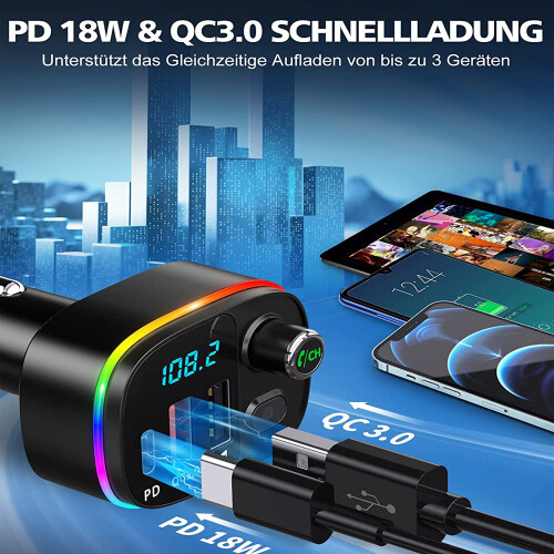 FM Transmitter for Seamless Music Streaming, Bluetooth Car Adapter with Efficient Charging for a Safe Driving Experience 2