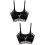 2Stk Schwarzer Drahtloser Damen Spitze 7