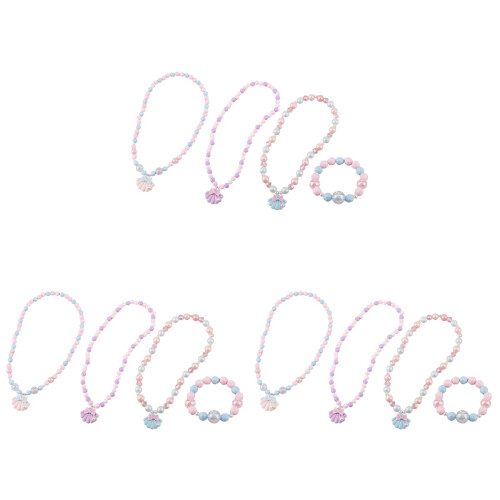 3 Joyería Infantil Multicolor Collar Y Pulseras Beaded 1