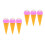 6Pcs PVC Fake Ice Cream Cone Models Rosy Decor Props 9