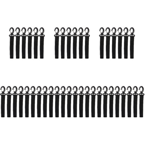 42Pcs Boat Paddle Safety Leash Elastic Nylon Rope Black 1