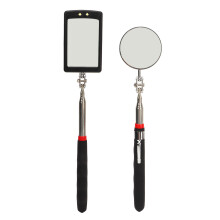 Telescoping Inspection Mirror with Extended Handle, Circular Inspection Mirror 360 Rotation Flexible Inspection Mirror for Hard To Reach Areas,