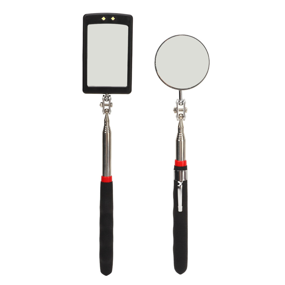 Telescoping Inspection Mirror With Extended Handle, Circular Inspection Mirror 360 Rotation Flexible Inspection Mirror For Hard To Reach Areas, 9423501994196