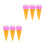 6Pcs PVC Fake Ice Cream Cone Models Rosy Decor Props 8
