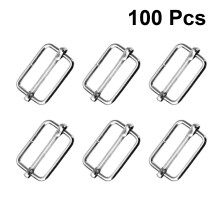 200Pcs Metal Slide Buckles Adjustable Silver Strap Buckle for Luggage