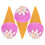 6Pcs PVC Fake Ice Cream Cone Models Rosy Decor Props 2