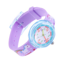 2Ud Relojes De Niños Lavanda Silicona Resistente Animado