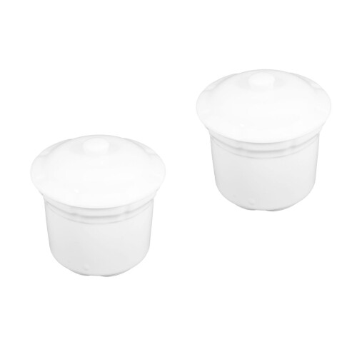 2Pièces Soupières Céramiques Blanches Couvercle Facile À 2