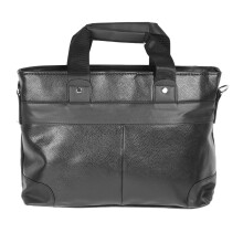 Men PU-Ledertasche Schultertasche 37x27x5cm Große Kapazität Business Aktenkoffer Schwarz