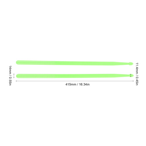 2PCS Grass Green Nylon Drumsticks for Percussion Instruments 45cm 1