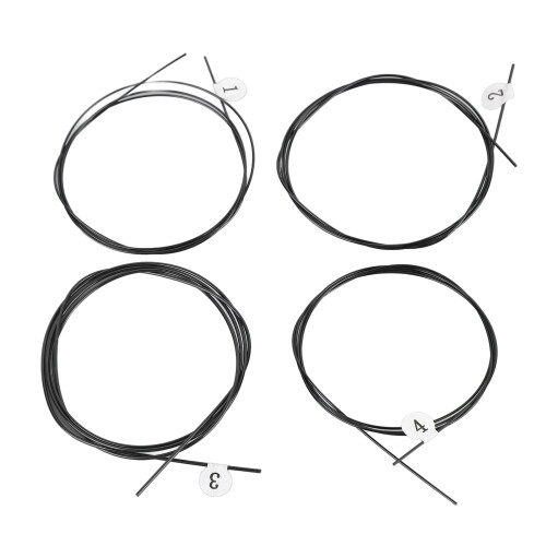 Universal Black Nylon Ukulele Strings - Warm Tone Long Lasting 4pcs 1