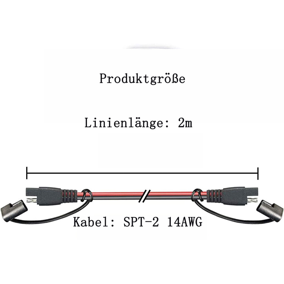 Versatile Automotive Extension Cord, Heavy Duty Copper Wire Sae Connector 25Feet Cable Ensuring Reliable Power Transfer For Battery Charger And Solar 9169997030856