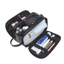 Organisierte Reise: Hängender Kulturbeutel, Reiseutensilien, Nass- und Trockentrennung, Reisetasche aus PU-Leder, Dunkelbraun, 25 x 15 x 16 cm