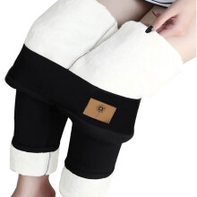 Comfortabele, zachte leggings voor dames, gemaakt van 4-way stretch sherpa fleece met hoge taille, buikcontrole en dikke, soepele joggingbroek.