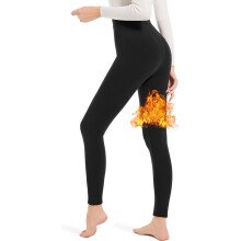 Warme leggings voor dames, comfortabele fleecevoering, hoge taille, thermische broek met buikcorrectie en 4-way stretchstof, zachte, huidvriendelijke