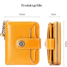 Compact Bifold Design Wallet, Durable Genuine Leather RFID Shielding Technology Mini Cash Wallet for Women, Perfect for Slim Pocket Fit, Advanced