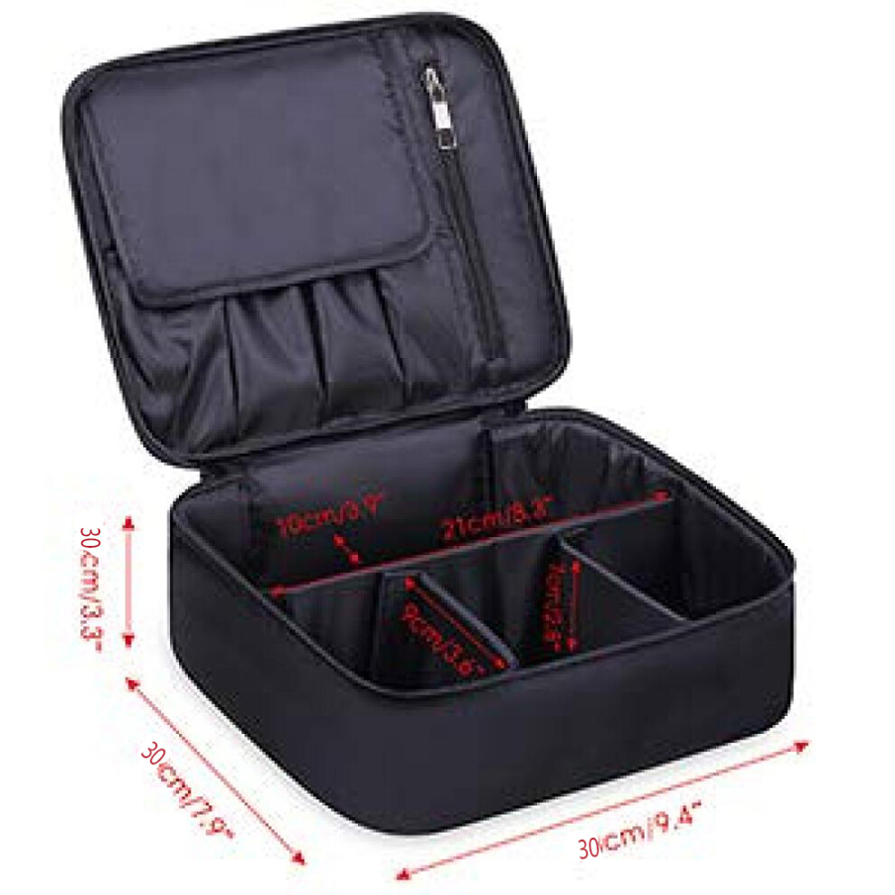 Travel Makeup Case With Adjustable Dividers For Cosmetics And Brushes, Portable Storage Bag Waterproof Interiors, Multifunctional Makeup Bag For