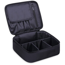 Estuche organizador de maquillaje de viaje, neceser portátil con compartimento separado para brochas, piel vegana impermeable, ideal para mujeres